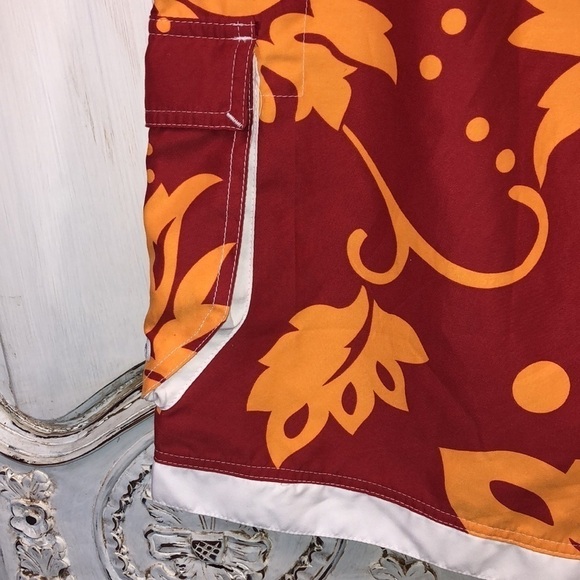 Men’s Mossimo Red and Yellow Hawaiian Print Swim Trunks Size Large - Picture 6 of 10